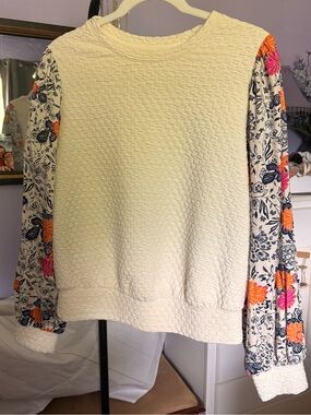 Anthropologie Porridge Label Cream Textured Top